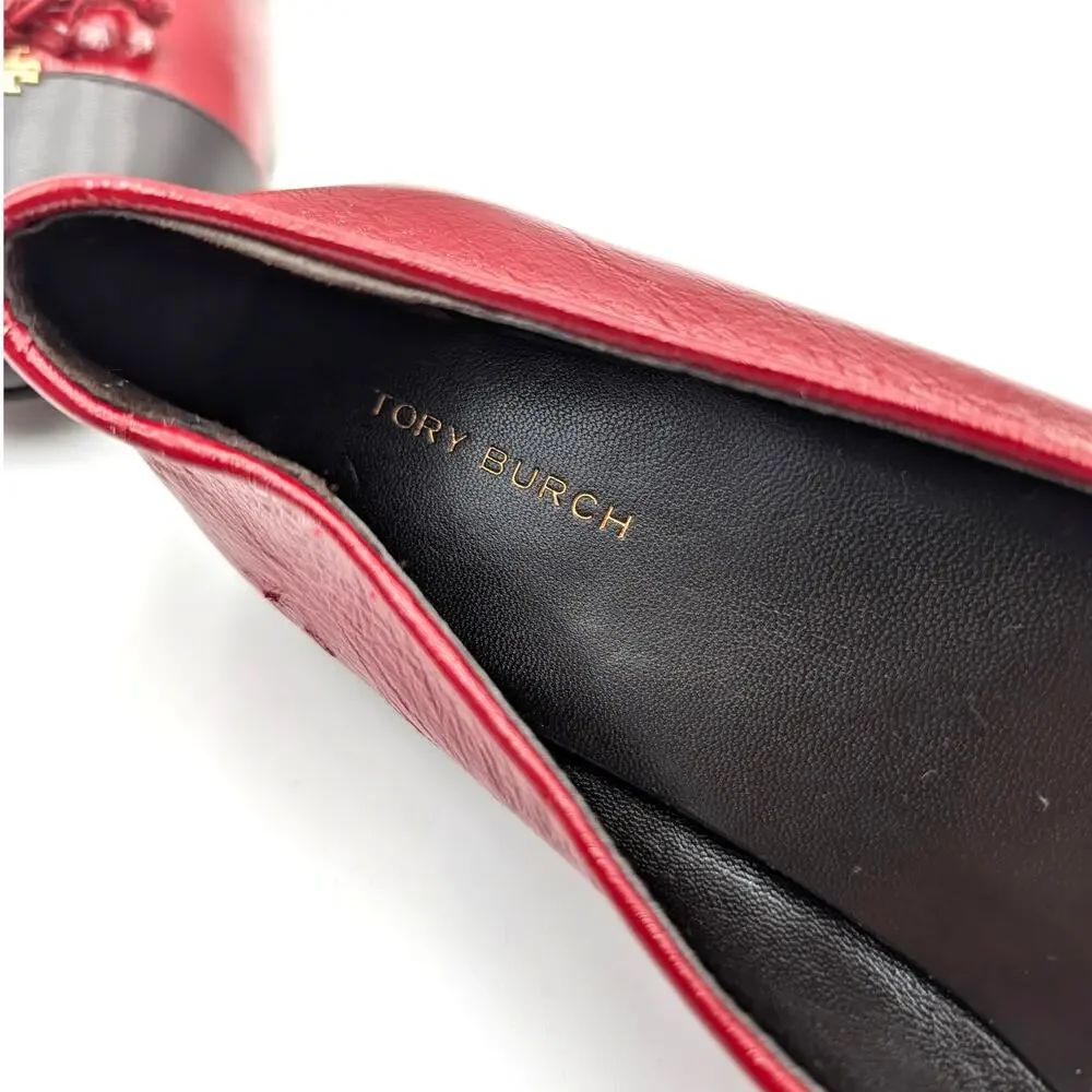 Tory Burch Ballerinas Leather Ballet Flats Women's Red Size US8.5M EU39